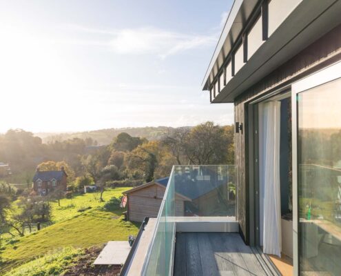 View from the extension balcony across the Devon Countryside