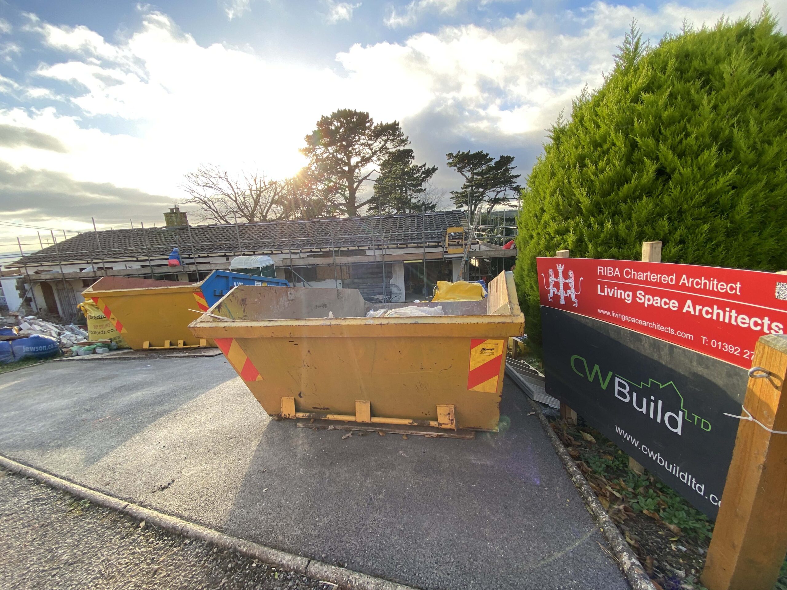 Skip on building site